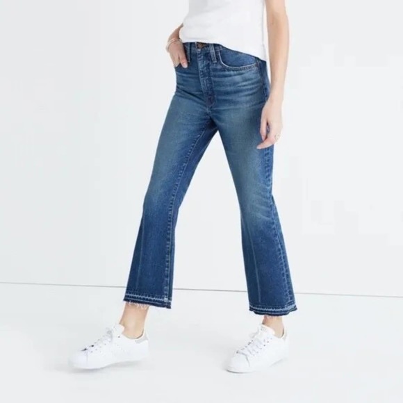Madewell Denim - MADEWELL Retro Crop Bootcut Jeans Womens 26 Blue Released Hem Rigid Cotton